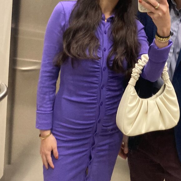 Purple ruched zara midi dress - Picture 5 of 5